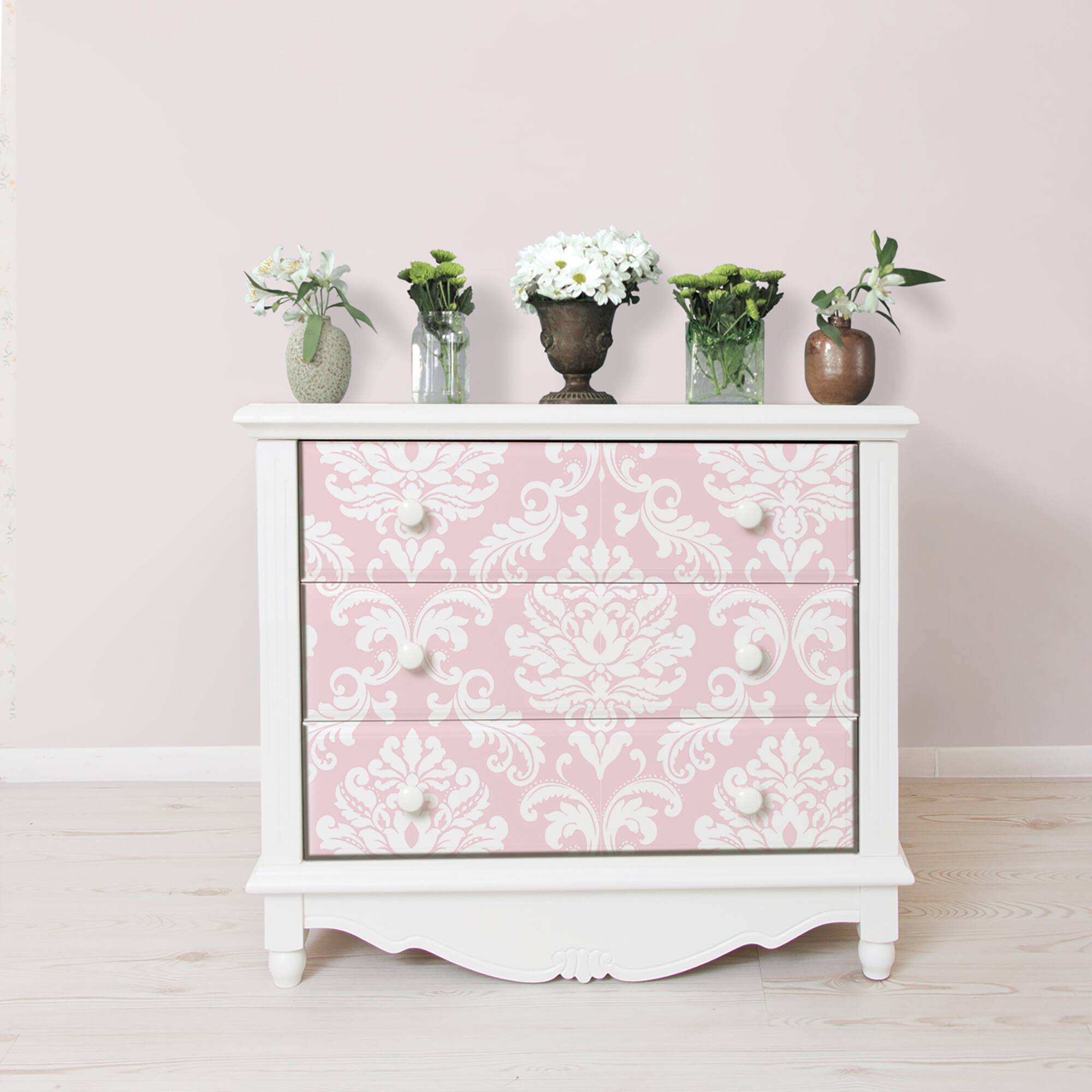 NuWallpaper Pink Ariel Peel & Stick Wallpaper